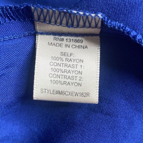 Signify Maxi Sun Dress Smocked Tie Straps Colorblock Tiered Boho Blues XL -NEW - Picture 7 of 7